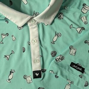 Bad Birdie Polo Mens XL Golf Performance Cocktail Drinks Stretch